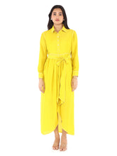 Load image into Gallery viewer, Mustard Tie Up Dress
