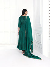 Load image into Gallery viewer, Rama Green Layered Anarkali Set
