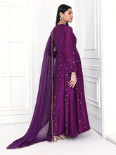 Load image into Gallery viewer, Deep Purple Mogra Anarkali Set
