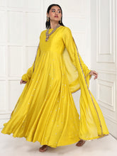 Load image into Gallery viewer, Mustard Mogra Anarkali Set
