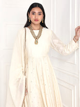 Load image into Gallery viewer, Ivory Mogra Anarkali Set
