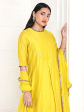 Load image into Gallery viewer, Mustard Kurta Set With Yoke
