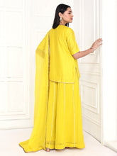 Load image into Gallery viewer, Mustard Short Kurta With Kali Palazzo Set
