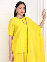 Load image into Gallery viewer, Mustard Short Kurta With Kali Palazzo Set
