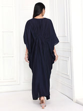 Load image into Gallery viewer, Navy Blue Knotted Kaftan Set
