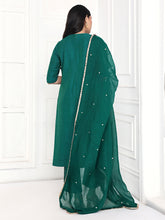 Load image into Gallery viewer, Rama Green Kurta Set With Yoke
