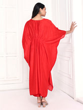 Load image into Gallery viewer, Red Knotted Kaftan Set
