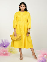 Load image into Gallery viewer, Mustard Yellow Summer Elastic Dress
