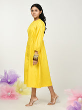 Load image into Gallery viewer, Mustard Yellow Summer Elastic Dress
