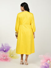 Load image into Gallery viewer, Mustard Yellow Summer Elastic Dress
