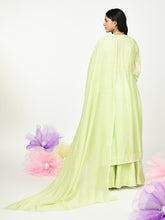 Load image into Gallery viewer, Pista Green Chaav Pleated Kurta Set
