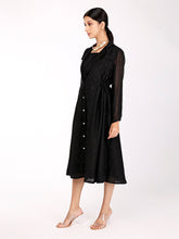 Load image into Gallery viewer, Black Trench Jacket Dress
