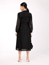 Load image into Gallery viewer, Black Trench Jacket Dress
