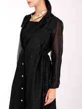 Load image into Gallery viewer, Black Trench Jacket Dress
