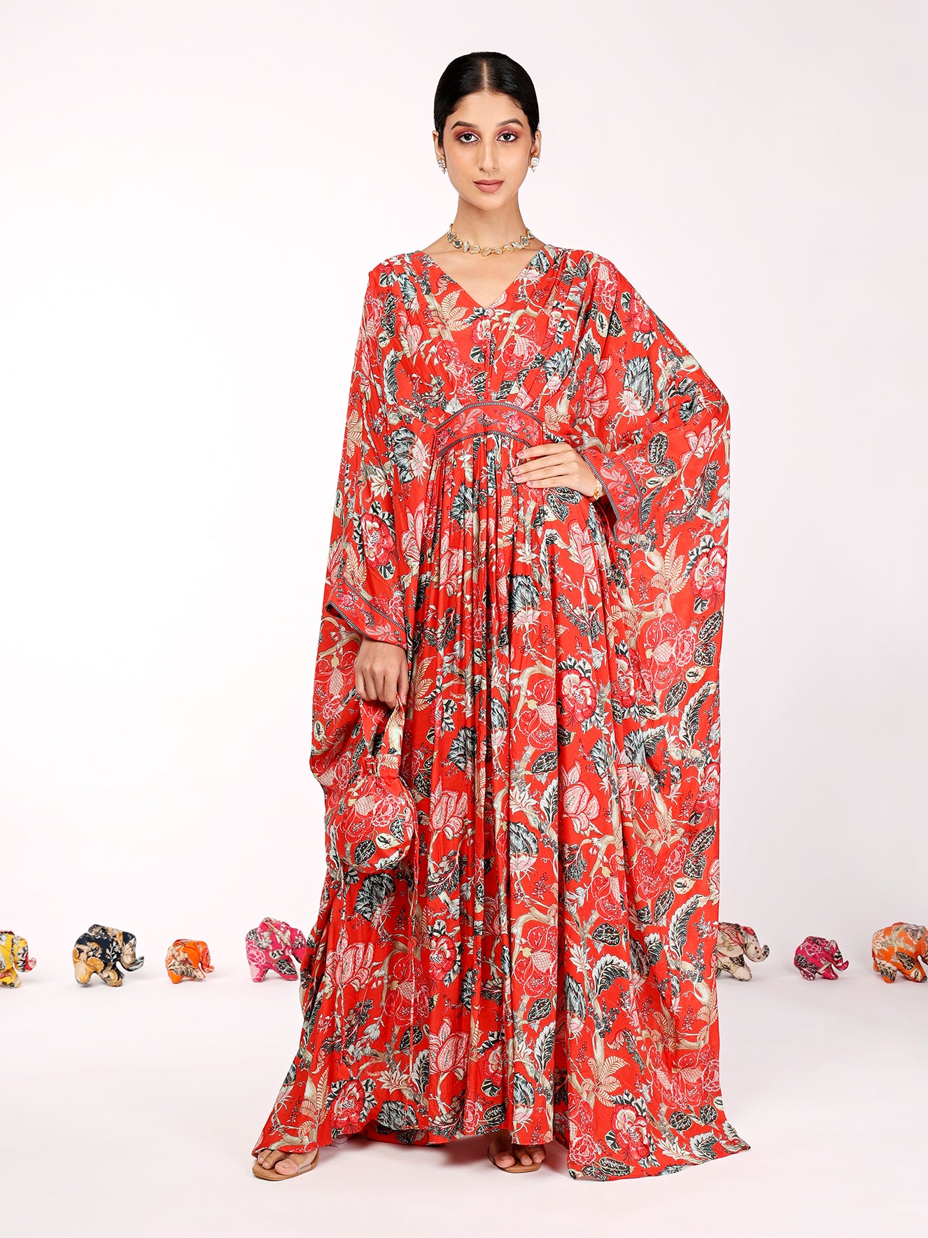 Red Bahaar Kaftan