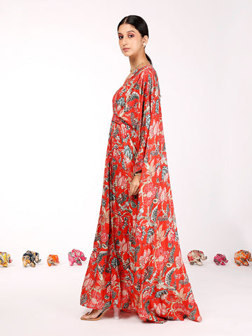 Red Bahaar Kaftan