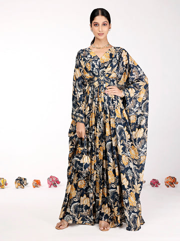 Navy Blue Bahaar Kaftan