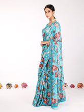 Load image into Gallery viewer, Turquoise Blue Bahaar Saree
