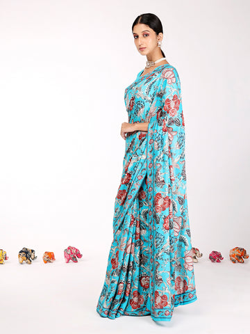 Turquoise Blue Bahaar Saree