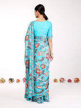 Load image into Gallery viewer, Turquoise Blue Bahaar Saree
