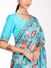 Load image into Gallery viewer, Turquoise Blue Bahaar Saree
