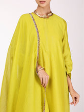 Load image into Gallery viewer, Lemon Green Chand Embroidered Kurta Set
