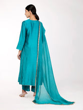 Load image into Gallery viewer, Teal Chand Embroidered Kurta Set
