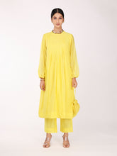 Load image into Gallery viewer, Yellow Chand Pleated Kurta Set
