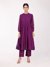 Load image into Gallery viewer, Plum Chand Pleated Kurta Set
