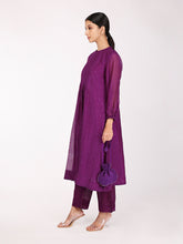 Load image into Gallery viewer, Plum Chand Pleated Kurta Set
