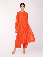 Load image into Gallery viewer, Brick Orange Chand Pleated Kurta Set
