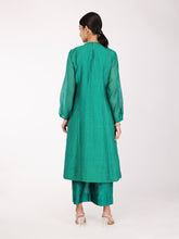 Load image into Gallery viewer, Rama Green Chand Pleated Kurta Set
