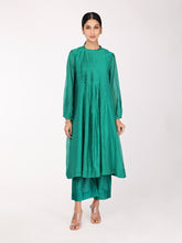 Load image into Gallery viewer, Rama Green Chand Pleated Kurta Set
