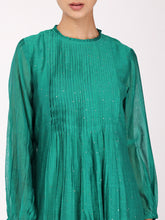 Load image into Gallery viewer, Rama Green Chand Pleated Kurta Set
