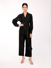 Load image into Gallery viewer, Black Chand Wrap Co-ord Set
