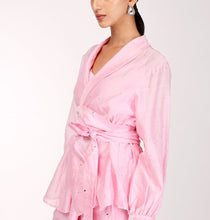 Load image into Gallery viewer, Baby Pink Chand Wrap Co-ord Set
