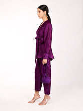 Load image into Gallery viewer, Deep Purple Chand Wrap Co-ord Set
