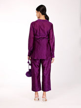 Load image into Gallery viewer, Deep Purple Chand Wrap Co-ord Set
