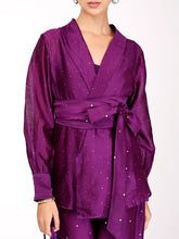 Load image into Gallery viewer, Deep Purple Chand Wrap Co-ord Set
