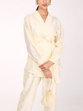 Load image into Gallery viewer, Cream Chand Wrap Co-ord Set
