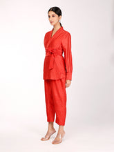 Load image into Gallery viewer, Red Chand Wrap Co-ord Set
