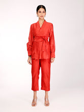 Load image into Gallery viewer, Red Chand Wrap Co-ord Set
