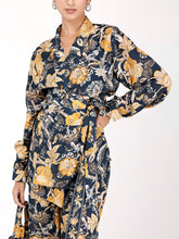 Load image into Gallery viewer, Navy Blue Bahaar Wrap Co-ord Set
