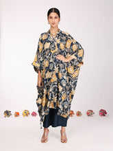 Load image into Gallery viewer, Navy Blue Bagh Kaftan Tunic Set
