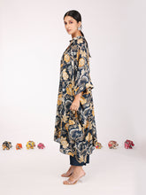 Load image into Gallery viewer, Navy Blue Bagh Kaftan Tunic Set
