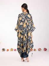 Load image into Gallery viewer, Navy Blue Bagh Kaftan Tunic Set
