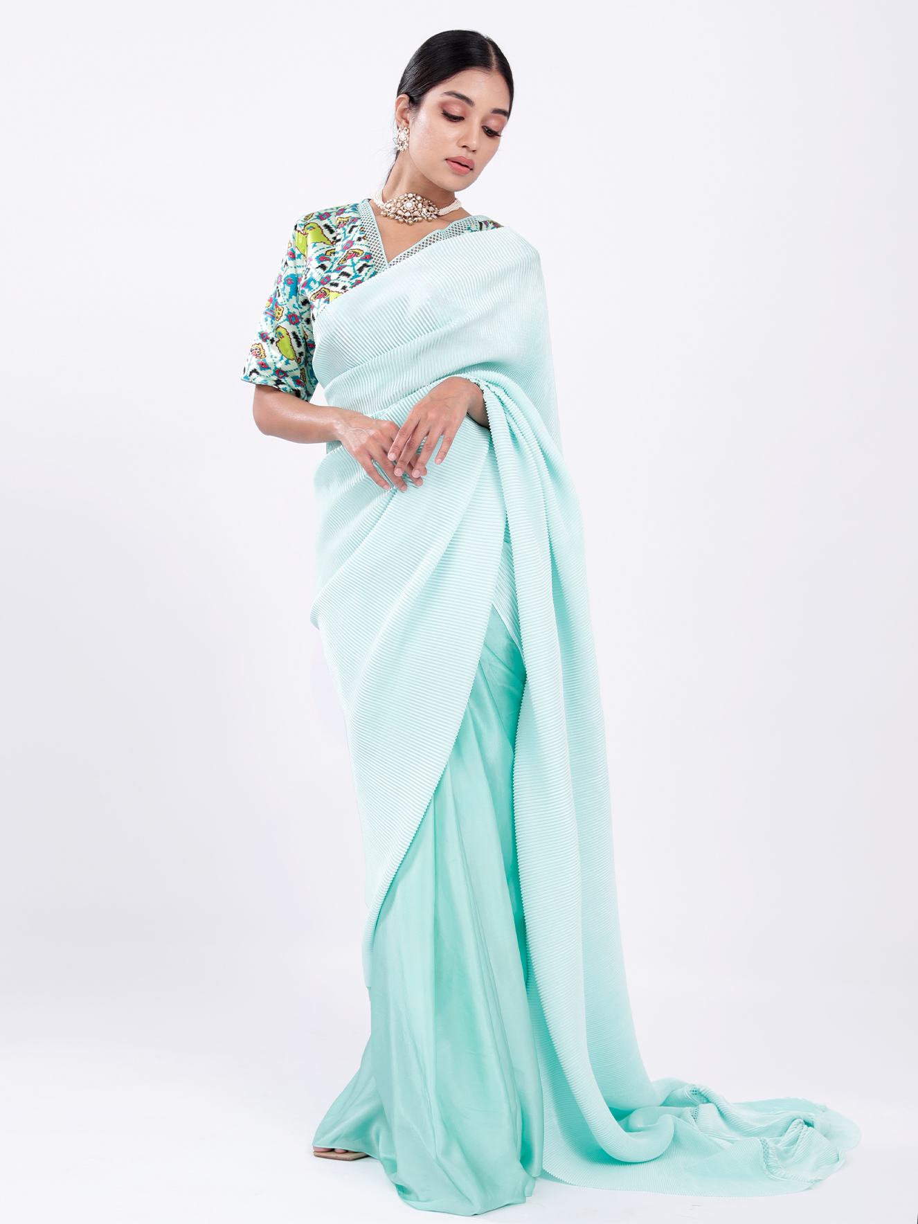 Minty Summer Wedding Saree